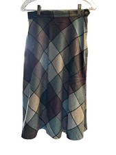 Vintage Chequers 1960  s Union Made USA Multi Color Plaid Wool Skirt 11/12