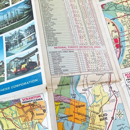 1974 Pennsylvania Road Map Hess Gas Station PA H M Gousha Vintage Travel - Picture 3 of 10