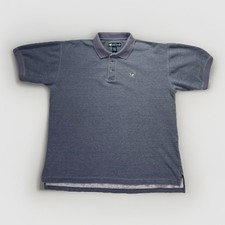 Vintage 90’s Big Dogs Polo Shirt Mens XL Blue Gray Pique Cotton Embroidered