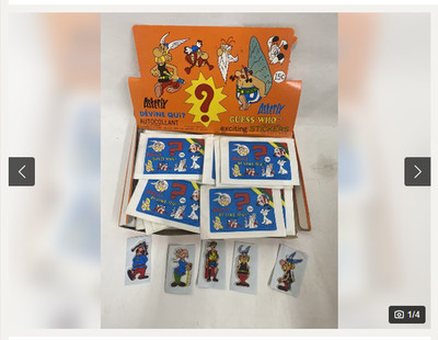 Display Box 1978 Asterix & Obelix 3D Puffy Stickertüten NO Panini Guess Who?
