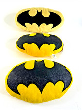 3 DC Comics Batman Plush Pillows Black Bat Emblem 2 13"  1 15"  1 With Tag