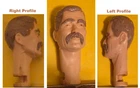 Custom Brown moustache replacement head for Marx Johnny West figures repair U