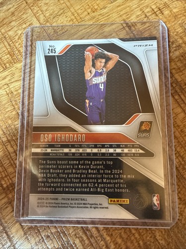 Oso Ighodaro 2024-25 Panini Prizm Red Sparkle RC SSP Case Hit #245 - Bild 2 von 2