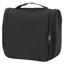MUJI Polyester hanging toiletry case, black, approx. 16 x 19 x 6 cm 02125752