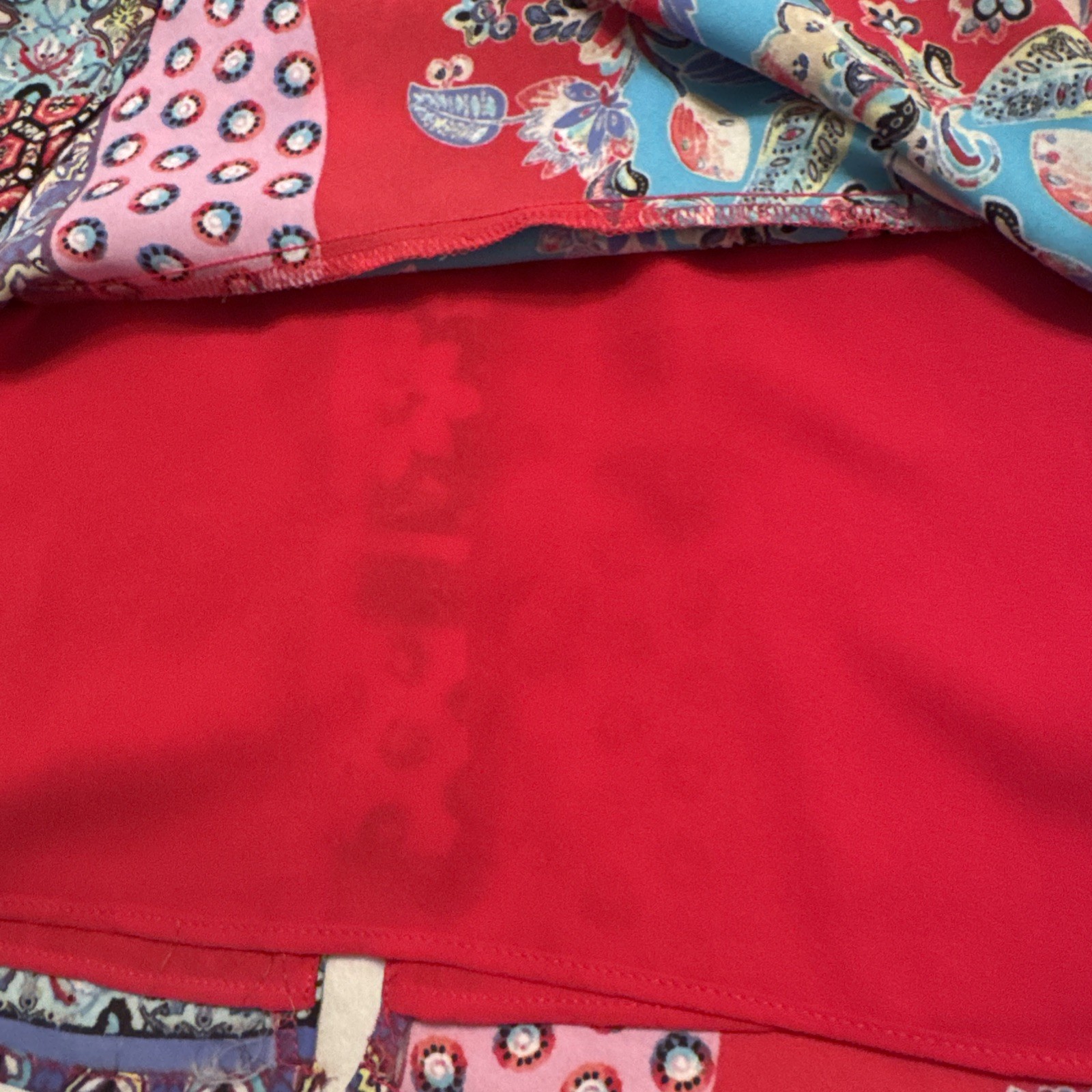 Chico's Patchwork Peplum Flutter Short Sleeve Blo… - image 7