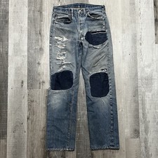 Levi's 501xx VTG Redline Denim Big E Selvedge Patchwork Repaired Denim Jeans 31"