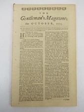 LETTER FROM CONGRESS, JOHN HANCOCK. THE GENTLEMAN'S MAGAZINE, OCTOBER 1775 1775