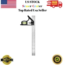 12" Combination Square, 45-90 Degree Marking, Carpentry Woodworking Measure Tool