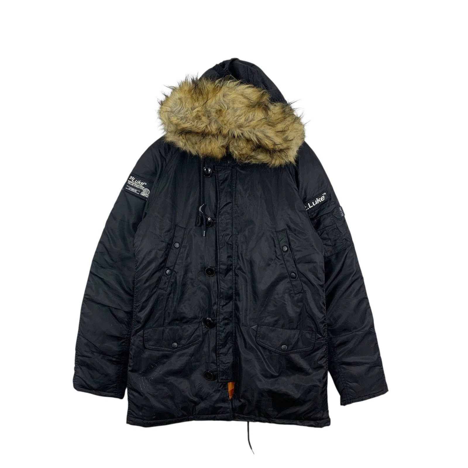 SAINT LUKE Faux Fur Headquarter Design Puffer Jacket Parka Outdoor