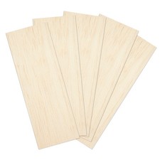 Balsa Wood Sheets 1/8" Inch Thick 12" x 4" Unfinished Wooden Board by 5 Pack