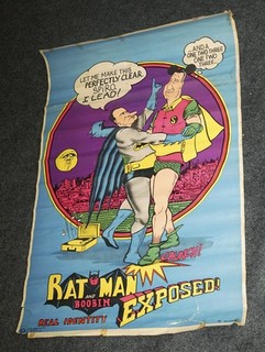 RARE ORIGINAL 1970 NIXON / AGNEW RATMAN & BOOBIN BATMAN ROBIN SPOOF WALL POSTER