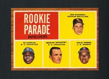 1962 Topps #595 Rookie Parade Infielders (Bob Sadowski, Ed Charles) NM-MT