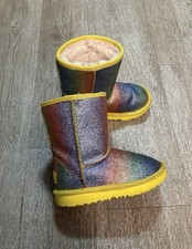 UGG KIDS CLASSIC II RAINBOW GLITTER BOOTS SIZE 10