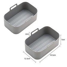 2PCS Air Fryer Silicone Pot Air Fryer Basket Liner Non-Stick Oven Baking Tray