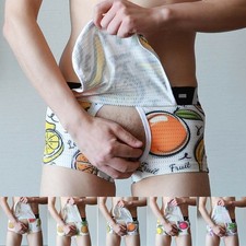 Comfortable Men's Boxer Briefs with Silk Smooth Material and Open Front