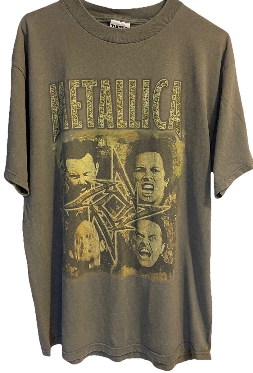 Vintage 96' 97' Metallica Sage Green Double Sided Tour Tshirt Size