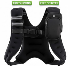 ZELUS Weighted Vest, 6lb/8lb/12lb/16lb/20lb/25lb/30lb Weight Vest with Reflectiv