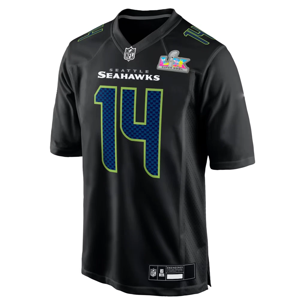Men's Seahawkss Sam Darnold Black Super Bowl LX Patch Carbon Fashion Game Jersey