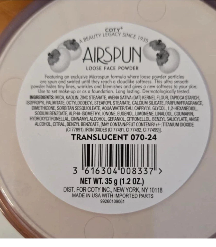3 X Coty Airspun Loose Face Powder, 1.2 oz Each Translucent Coverage Talc Free - Image 2 of 2