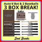 PHILADELPHIA PHILLIES autographed Gold Rush Bat + 2 signed Baseball: 3 BoxBreak
