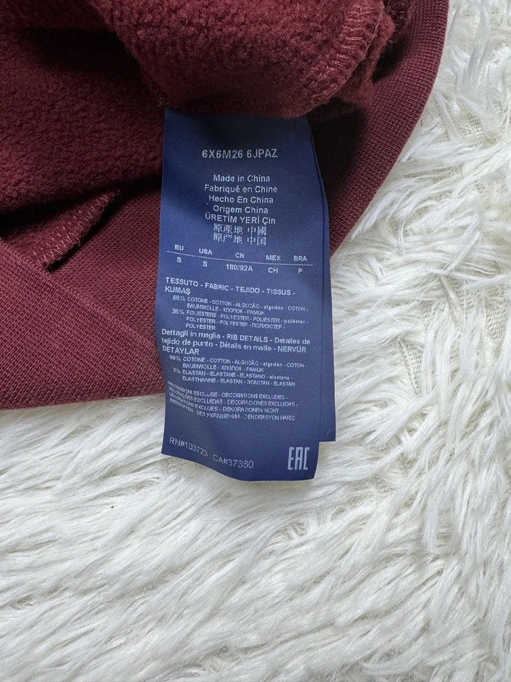 Suéter Pullover Armani Jeans AJ Hombre Burdeos Talla S Foto 4 de 4