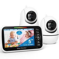 GoodBaby 5" Split Screen Baby Monitor with 2 Cameras and Audio