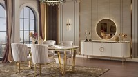 Esszimmer Set Besteht Aus Design Esstisch 4X StüHle Und Anrichte 7Tlg.