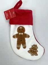 New Wondershop White Gingerbread Mini 8.5” Christmas Stocking Holiday