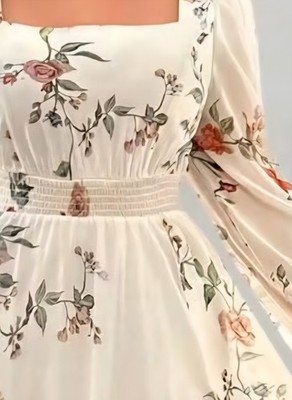 Shein Women's Curve Elenzga Maxi Dress Size 14 (1XL) Chiffon Floral