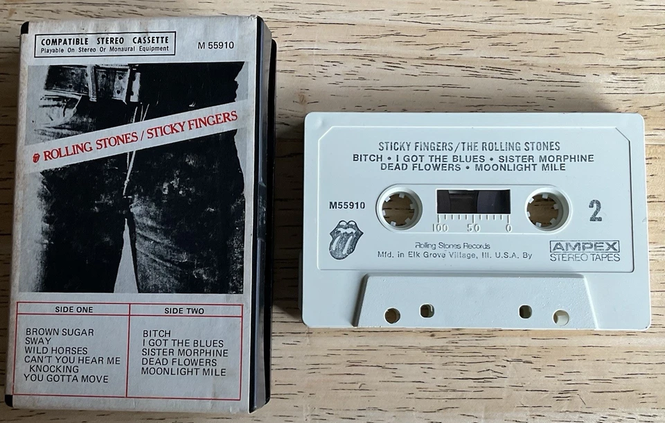 The Rolling Stones Sticky Fingers Cassette M55910 Red Dot On Label Very Good - Image 3 of 4