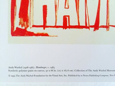 ANDY WARHOL FOUNDATION RARE VTG 1993 LITHOGRAPH POP ART PRINT