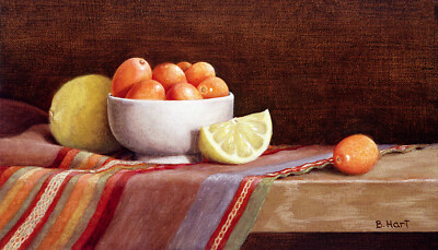 Kumquats with Lemons-Print of Fruit For Kitchen-Realism-Still Life-Orange-Yellow