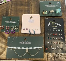 Teen Girls Jewelry Lot Earrings Rings Necklace Carded  40 Retail US Seller