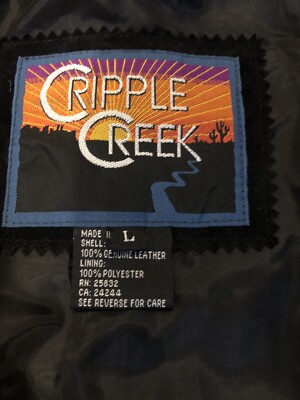 Cripple Creek Black Fringed Studded Leather Suede Western Jacket