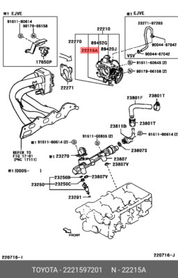 Original OE Leerlaufregelventildichtung, 2221597201 für TOYOTA 22215-97201