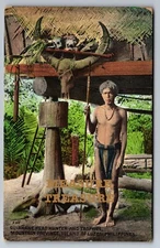 C.1910 PI, LUZON GUINANE HEAD HUNTER & TROPHIES SKULLS, MT PROVINCE Postcard P66