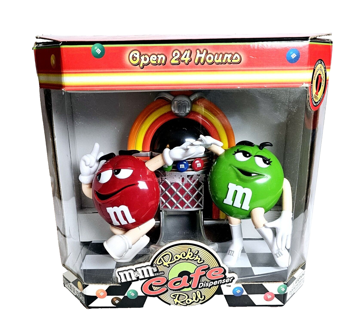 アメコミ m&m's JUKEBOX ROCK'N'ROLLCAFE dispenser M&M's JUKEBOX LE Candy Dispenser ROCK 'N ROLL CAFE BOX WEAR Open