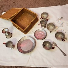 Vintage Aluminum/Tin Childs Playhouse Dishes And Utensils