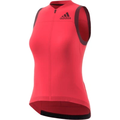 Adidas Femmes Maillot pour Vélo W.Rad.trikot.sl Rouge Respirant Séchage Rapide - Photo 1/2