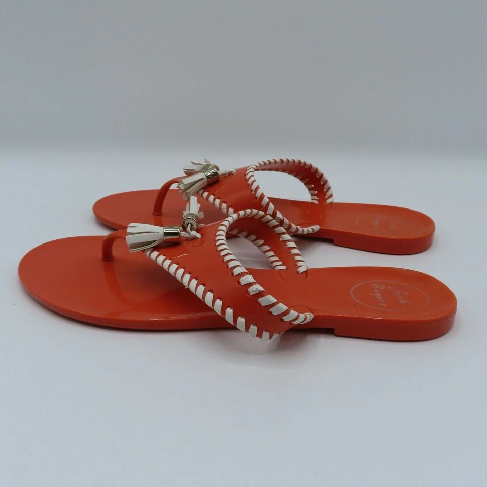 Jack Rogers Mujer 8 ALANA Coral Naranja Borla Jalea Chanclas Sandalias Zapatos Foto 4 de 4