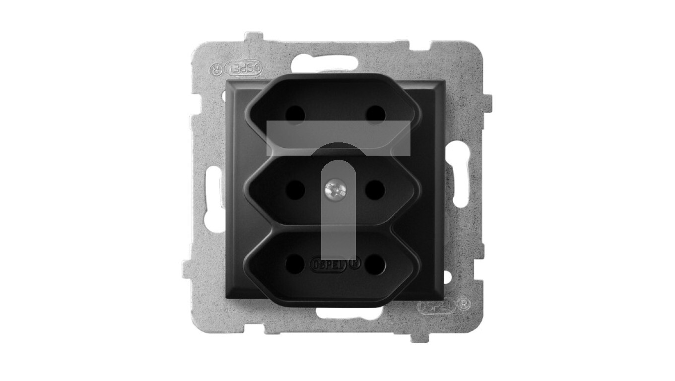 ARIA Triple EURO socket black metallic GP-3U / m / 33 /T2UK
