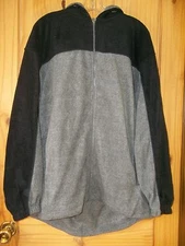 Amex Active Wear Dark Gray & Black Fleece Hoodie, Mens L