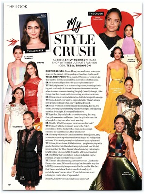 Emily Robinson & Tessa Thompson My Style Crush Q&A Cute magazine CLIPPING photo