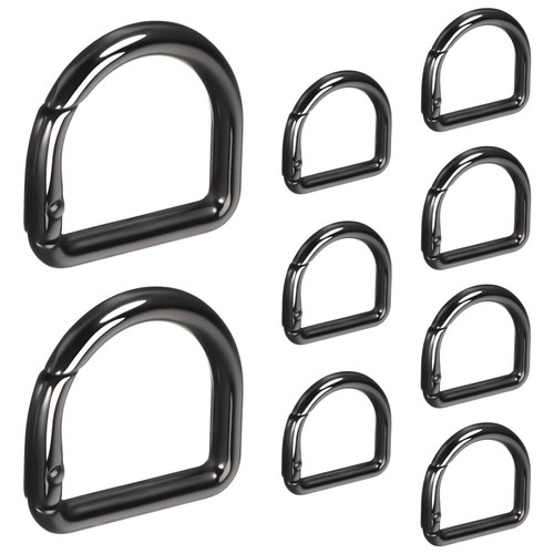 9pcs D Ring Spring Key Hooks Small Carabiner Clips Key D Ring Strap ...