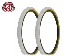 ALTALINE Bicycle 24" x  1.75" White Gum Wall BMX COMP III (2) Bicycle TIRES Road