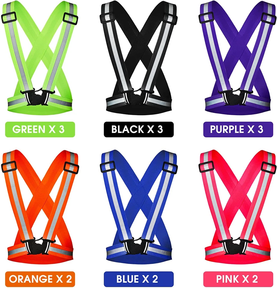 15 Pcs High Visible Reflective Running Vest Adjustable Reflective Safety Vest El - Image 2 of 4