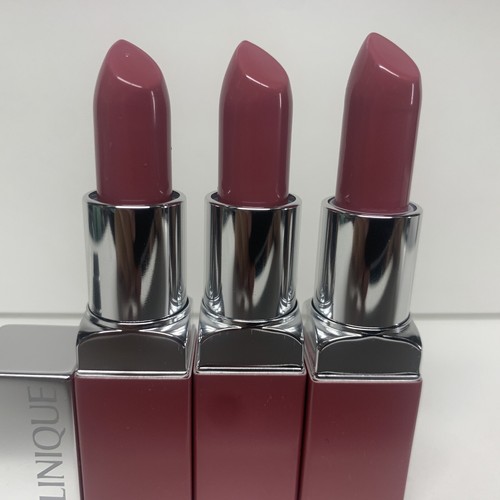 3 Clinique Pop Lip Colour + Primer Lipstick 14 Plum Pop NEW UNBOXED