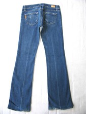 Paige Laurel Canyon Low Bootcut Jeans Wm Sz 26 Blue Distressed  Stretch L 31.5