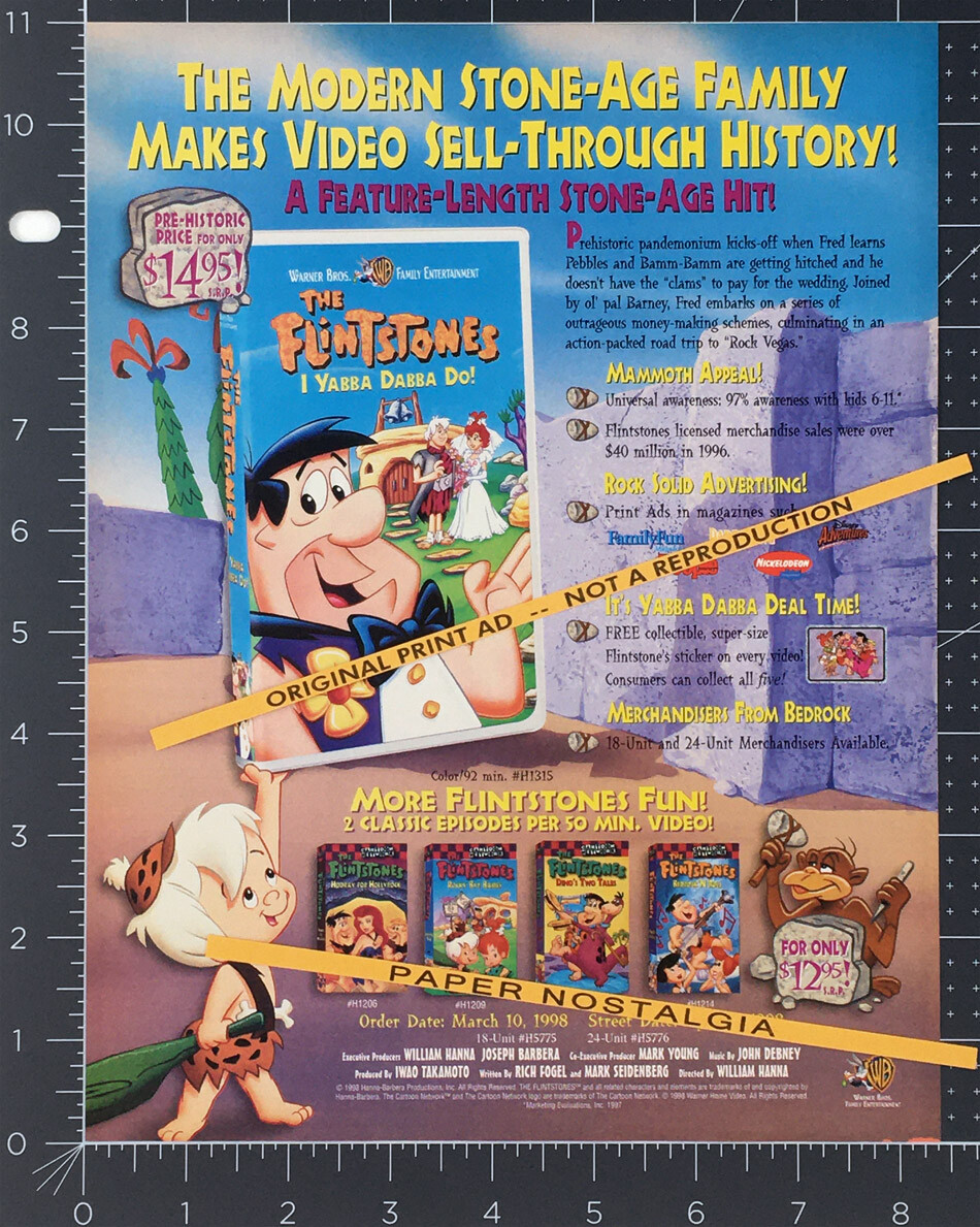 The FLINTSTONES I Yabba Dabba Doo__Original 1998 Trade Print AD
