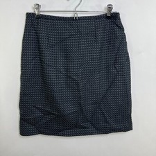 Wool Skirt 10P Petite 10 Vintage Pencil Straight Black Pattern Work Career